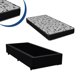 Cama Box Solteiro Colchão Espuma D33 Bordado + Box Preta - 6