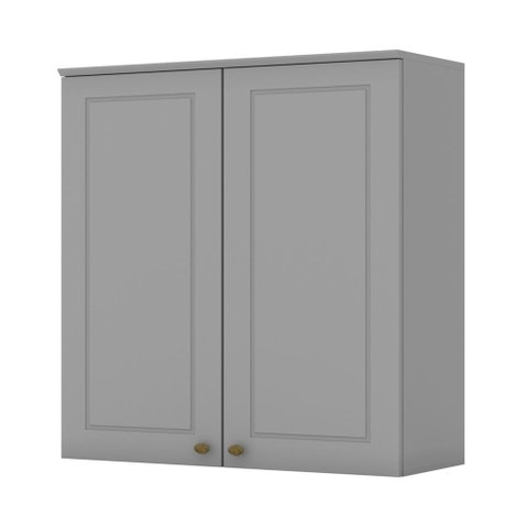 Armário Aéreo 02 Portas Clássico Americana Cinza Henn