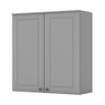 Armário Aéreo 02 Portas Clássico Americana Cinza Henn - 1