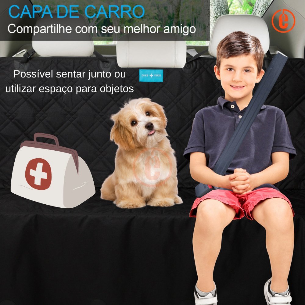 Capa Pet Protetora de Banco Traseiro Carro Cachorros e Gatos com Zíper - 4