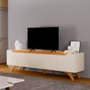 Ver imagem 3 de Rack Atenas para Tv até 75 Polegadas 4 Portas 1 Gaveta Mavaular:off White / Naturale
