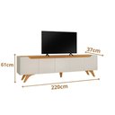 Ver imagem 2 de Rack Atenas para Tv até 75 Polegadas 4 Portas 1 Gaveta Mavaular:off White / Naturale