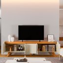 Ver imagem 6 de Rack Atenas para Tv até 75 Polegadas 4 Portas 1 Gaveta Mavaular:off White / Naturale