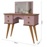 Penteadeira Infantil Rosa com Espelho e 4 Gavetas Quarto de Menina - 5