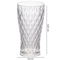 Copo de Plástico 500ml Cristal Glamour Âmbar com 6 Unidades Plasutil Ref.14205 - 4