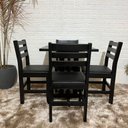 Ver imagem 5 de Conjunto Fixo 70x70 Mesa com 4 Cadeiras Estofadas Cor:preto