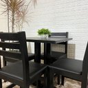 Ver imagem 3 de Conjunto Fixo 70x70 Mesa com 4 Cadeiras Estofadas Cor:preto
