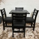 Ver imagem 4 de Conjunto Fixo 70x70 Mesa com 4 Cadeiras Estofadas Cor:preto