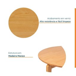 Conjunto Sala de Jantar Mesa 115cm Redonda Seiva 4 Cadeiras Liz CabeCasa MadeiraMadeira - 5