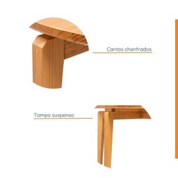 Conjunto Sala de Jantar Mesa 115cm Redonda Seiva 4 Cadeiras Liz CabeCasa MadeiraOriginals - 6