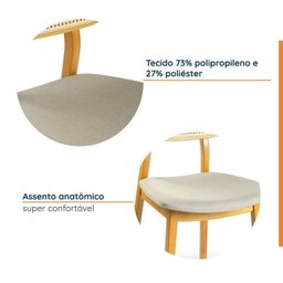 Conjunto Sala de Jantar Mesa 115cm Redonda Seiva 4 Cadeiras Liz CabeCasa MadeiraOriginals - 8