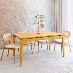 Conjunto Sala de Jantar Mesa 160cm Seiva 4 Cadeiras Liz CabeCasa MadeiraMadeira - 1