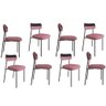 Kit 8 Cadeiras Mila Laminado Preto/linho Rosa - Fdecor - 1