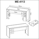 Ver mais imagens de Kit Escritório com Mesa 3 Gavetas e Balcão 2 Portas MDP Branco Tecno Mobili