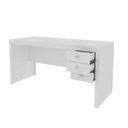Ver imagem 4 de Kit Escritório com Mesa 3 Gavetas e Balcão 2 Portas MDP Branco Tecno Mobili