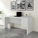 Ver imagem 2 de Kit Escritório com Mesa 3 Gavetas e Balcão 2 Portas MDP Branco Tecno Mobili