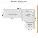 Ver imagem 3 de Cozinha Planejada 6 Peças sem Tampo 3 Aéreos e 3 Balcões Ipanema CabeCasa MadeiraOriginals Marrom/Acá