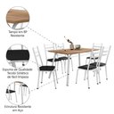 Ver imagem 5 de Conjunto de Mesa Sala de Jantar com 6 Cadeiras Tubular Tampo Bp Madeirado Retangular 1,36m Branco /