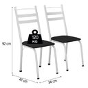 Ver imagem 4 de Conjunto de Mesa Sala de Jantar com 6 Cadeiras Tubular Tampo Bp Madeirado Retangular 1,36m Branco /