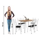 Ver imagem 6 de Conjunto de Mesa Sala de Jantar com 6 Cadeiras Tubular Tampo Bp Madeirado Retangular 1,36m Branco /