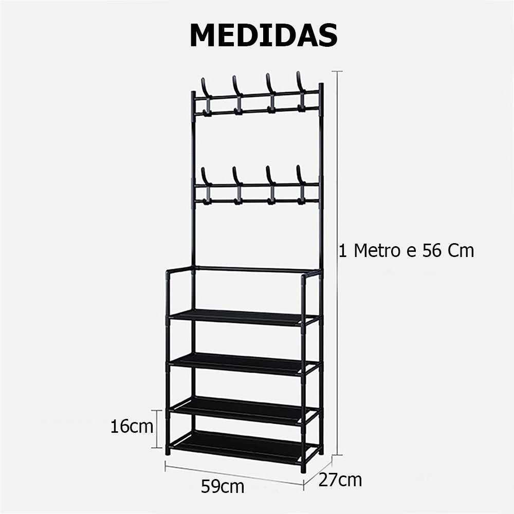 Rack Sapateira Arara Organizadora Tenis Sapato Sandalia Multiuso Gancho Pendurar Cabide Varanda Clos - 8
