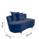 Ver imagem 7 de Namoradeira Sofá Feijão Suria Orgânica Veludo Azul Marinho