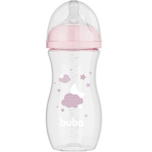 Mamadeira Easy Flow Nuvem Rosa 330ml Anticolica Buba