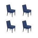 Ver imagem 1 de Kit 4 Cadeira de Jantar Germany Suede Azul Royal Dominic Decor