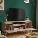 Ver imagem 5 de Rack para TV com Prateleira 150cm Retro MDF Rosa Dallas - On Móveis