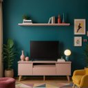 Ver imagem 1 de Rack para TV com Prateleira 150cm Retro MDF Rosa Dallas - On Móveis