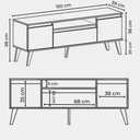 Ver imagem 7 de Rack para TV com Prateleira 150cm Retro MDF Rosa Dallas - On Móveis