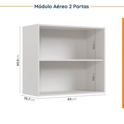 Cozinha Modulada 4 Peças com Tampo 2 Aéreos e 2 Balcões Ipanema CabeCasa MadeiraMadeira - 13