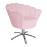 Kit 2 Poltronas Decorativa Pétala Base Giratória Metal Suede Rosa Bebê Ms Decor - 2