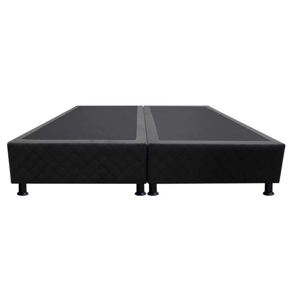 Base Box para Cama Casal Queen 158x198cm Bipartido Liz S05 Suede Bordado Preto - Mpozenato - 6