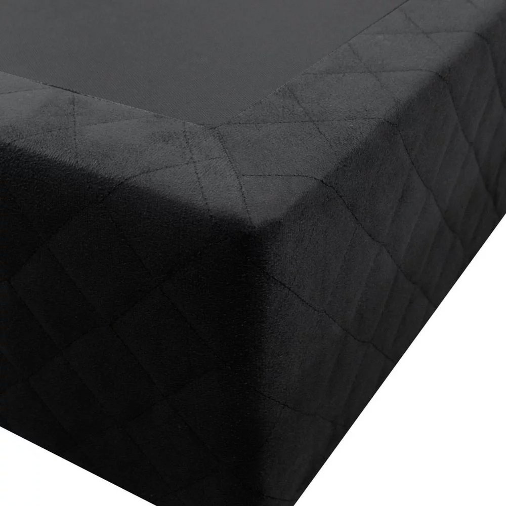 Base Box para Cama Casal Queen 158x198cm Bipartido Liz S05 Suede Bordado Preto - Mpozenato - 3