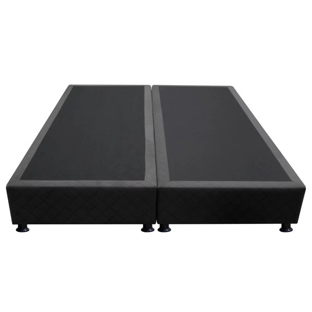 Base Box para Cama Casal Queen 158x198cm Bipartido Liz S05 Suede Bordado Preto - Mpozenato - 5