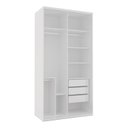 Ver imagem 2 de Guarda-roupa Modulado Solteiro 1,20m 2 Portas de Correr 3 Gavetas e Espelho Reflecta 100% Mdf Attual