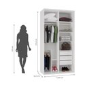 Ver imagem 4 de Guarda-roupa Modulado Solteiro 1,20m 2 Portas de Correr 3 Gavetas e Espelho Reflecta 100% Mdf Attual