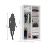 Guarda-roupa Modulado Solteiro 1,20m 2 Portas de Correr 3 Gavetas e Espelho Reflecta 100% Mdf Attual - 4