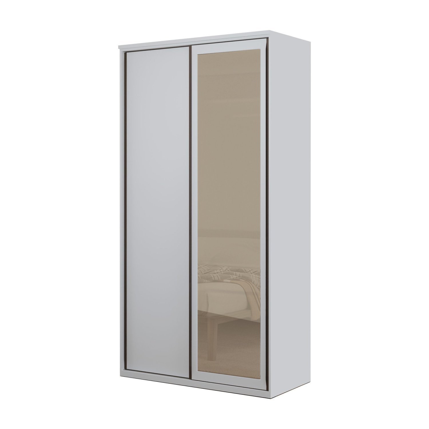 Guarda-roupa Modulado Solteiro 1,20m 2 Portas de Correr 3 Gavetas e Espelho Reflecta 100% Mdf Attual - 3