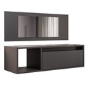 Ver imagem 1 de Penteadeira Camarim com Espelho Suspensa 90cm 1 Gaveta Elle M24 Preto - Mpozenato