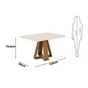 Ver imagem 6 de Mesa de Jantar Kiara Tampo Chanfrado Curvo Freijo com Tampo Off White