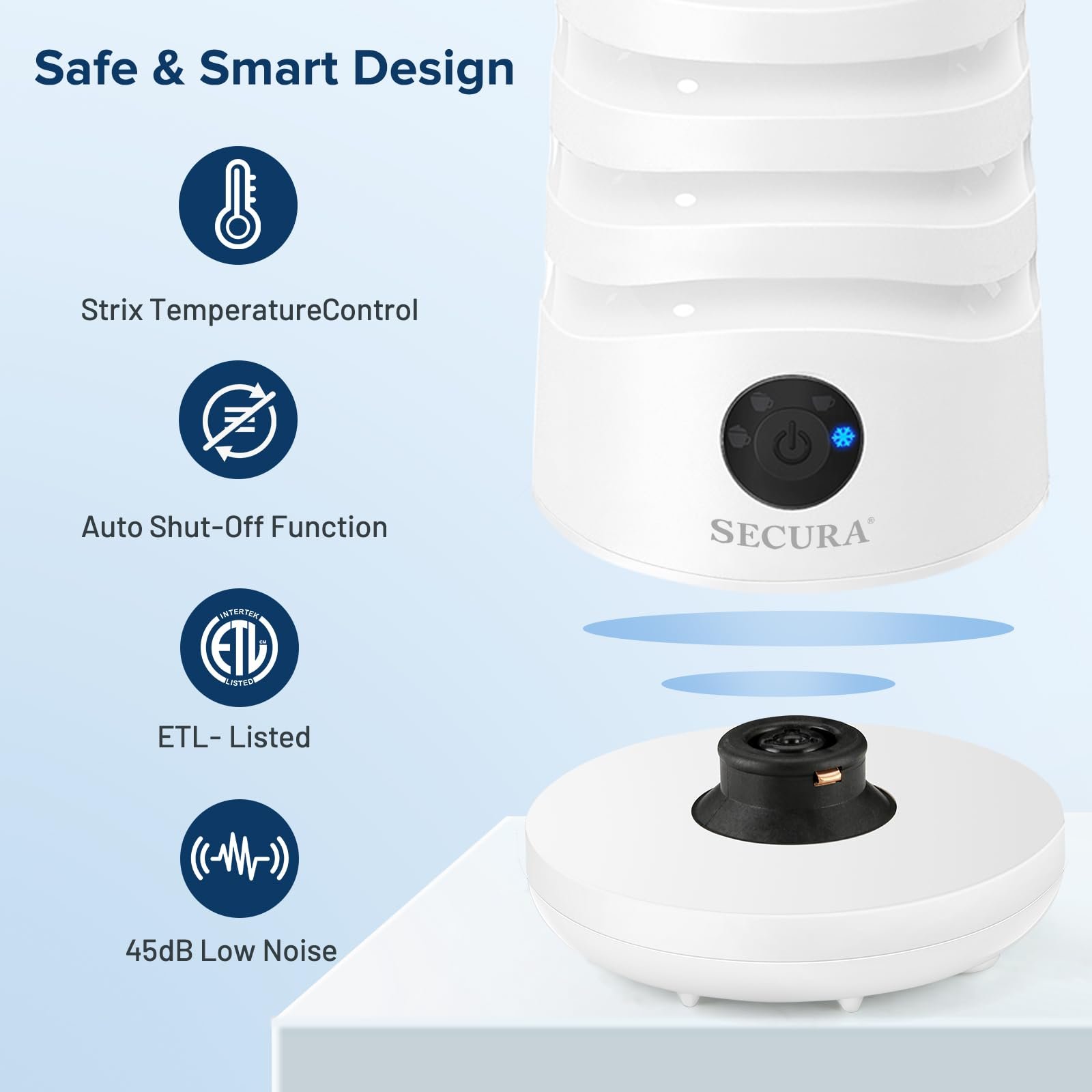 Secura Espumador de Leite Elétrico 4 em 1 com Função Quente e Frio 240ml (branco) - 4