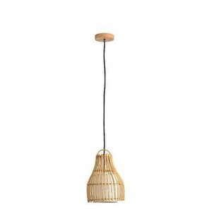 Pendente Skylight Sky-4051 Ôtaki Ø18x25cm Rattan 3m D/cabo Rattan e Canopla de Madeira 1xe27