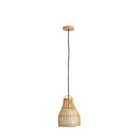 Pendente Skylight Sky-4051 Ôtaki Ø18x25cm Rattan 3m D/cabo Rattan e Canopla de Madeira 1xe27
