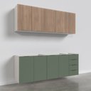 Ver imagem 3 de Cozinha Modulada 4 Peças sem Tampo 2 Aéreos e 2 Balcões Ipanema CabeCasa MadeiraOriginals Verde/Acác