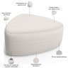 Puff Decorativo Orgânico para Sala de Estar Living Trizza W01 Bouclê Cru - Lyam Decor - 3