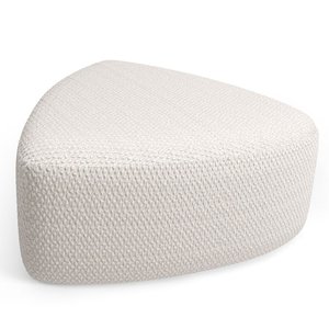 Puff Decorativo Orgânico para Sala de Estar Living Trizza W01 Bouclê Cru - Lyam Decor