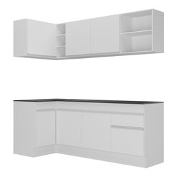 Armário de Cozinha Compacta de Canto com Rodapé Veneza Multimóveis MP2093.891 Branco - 7