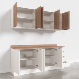 Cozinha Modulada 4 Peças com Tampo 2 Aéreos e 2 Balcões Ipanema CabeCasa MadeiraMadeira - 11